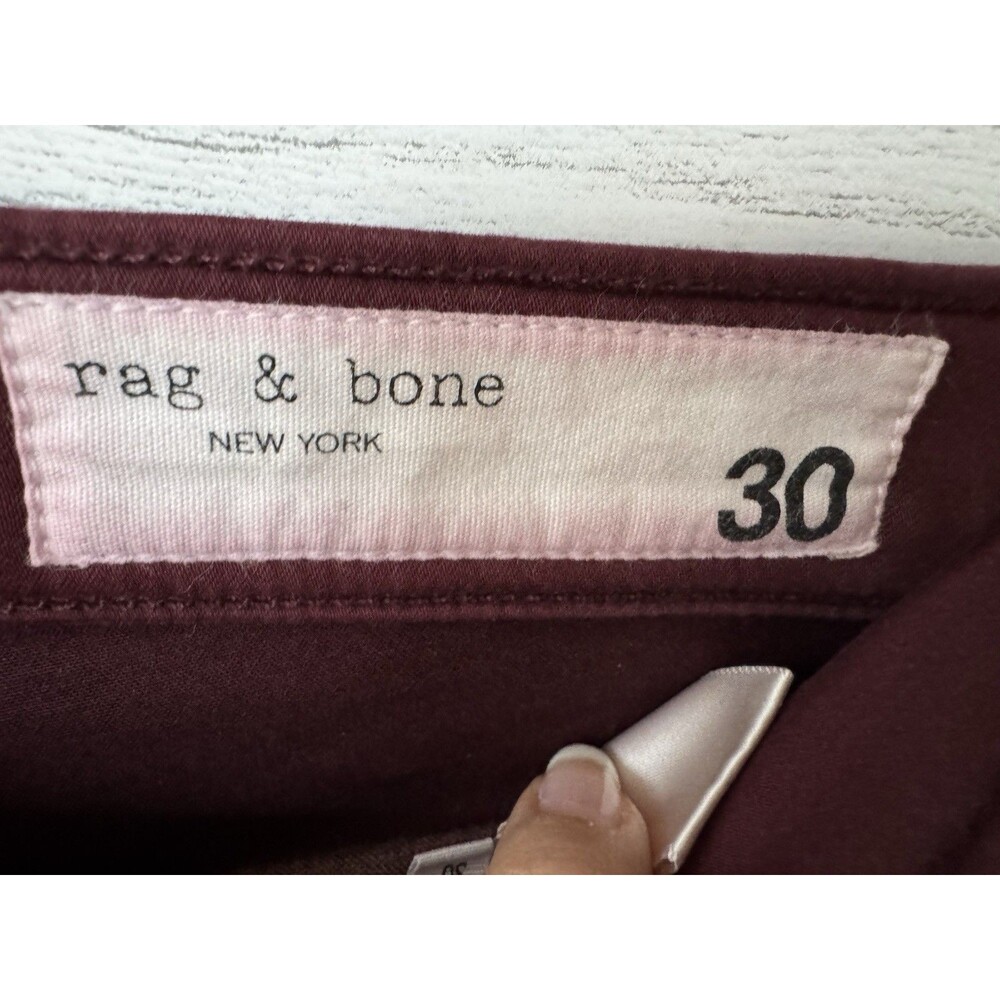 Rag & Bone High Rise Ankle Skinny Jeans Women’s 30 Maroon Burgundy Casual Pants - Picture 7 of 12